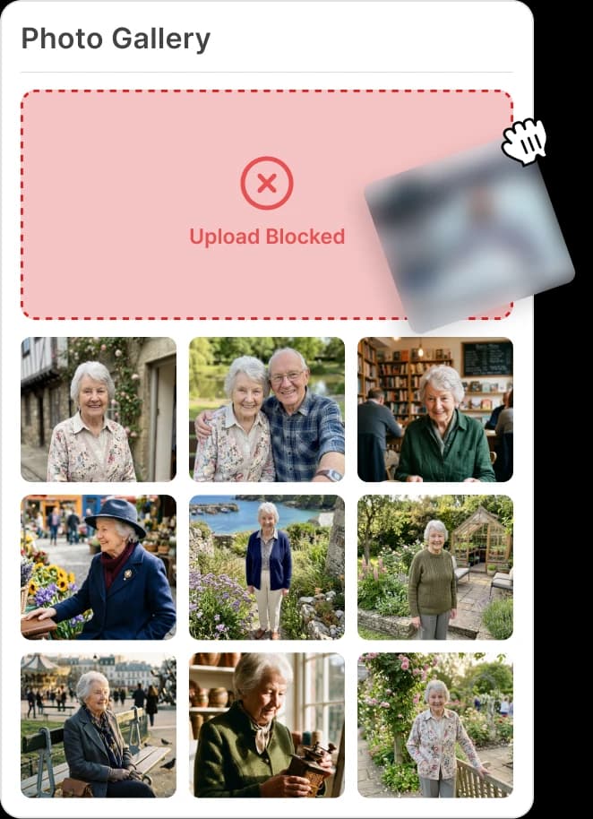No graphic or vulnerable photos