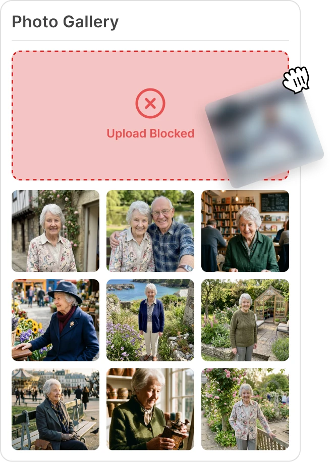 No graphic or vulnerable photos